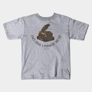 Edgar Allan Poe, Nevermore Raven Bookish Kids T-Shirt